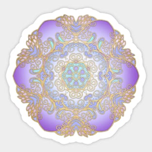 Purple & Gold Watercolour Mandala Sticker